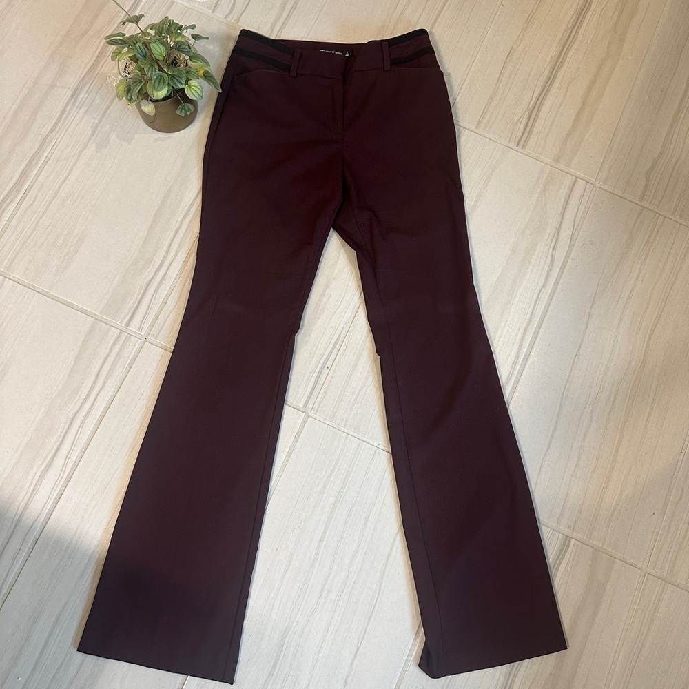 7th Avenue Burgundy Modern Day Boot Cut Pants - LONG